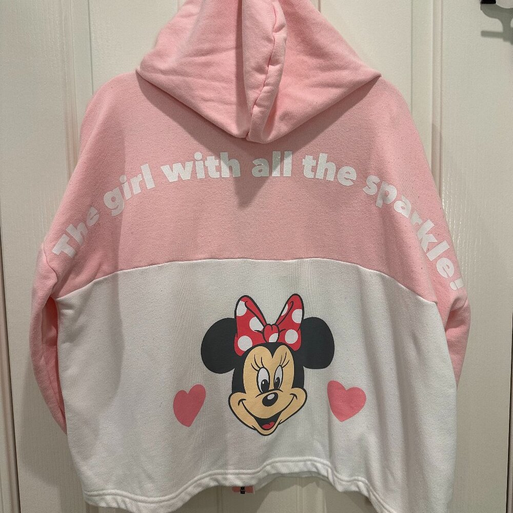 Official Disney Tokyo Minnie Mouse Oversized Zip-Up Sweatshirt